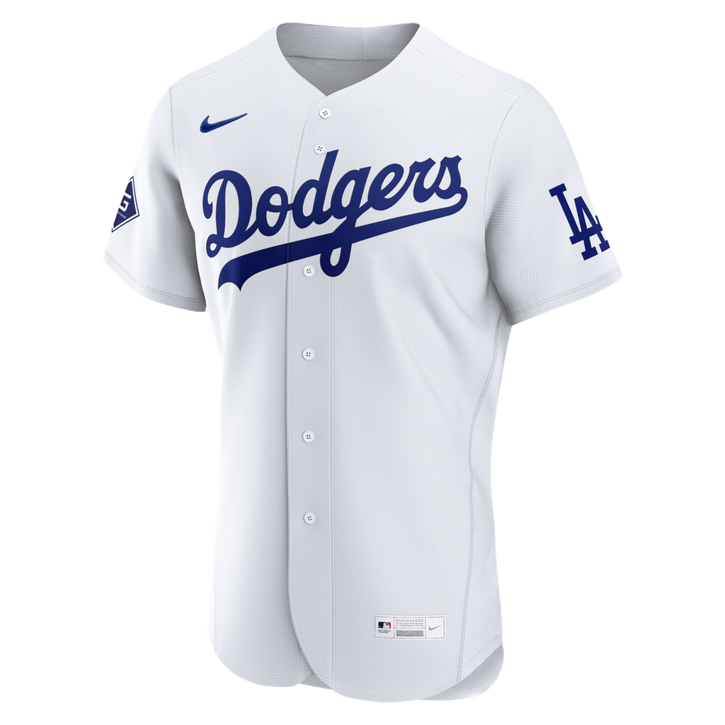 Los Angeles Dodgers Nike Home Sponsor Patch Authentic Jersey - White
