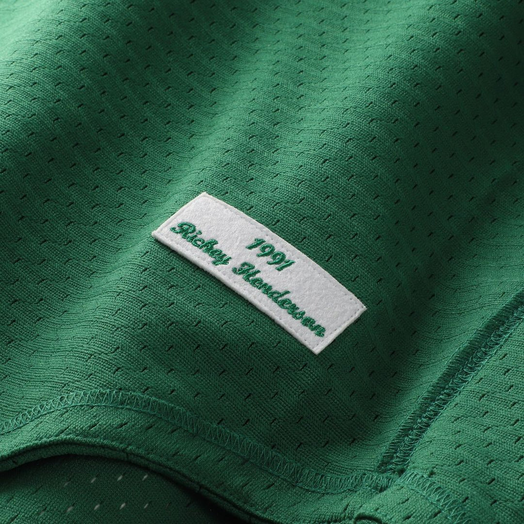 Rickey Henderson Athletics Mitchell & Ness Authentic Batting Practice Jersey - Green
