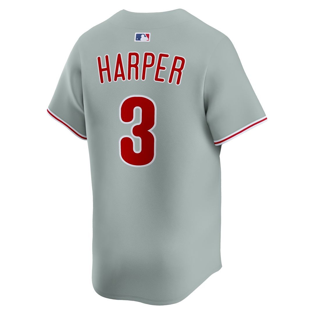 Bryce Harper Philadelphia Phillies Nike Road Limited Player Jersey - Gray