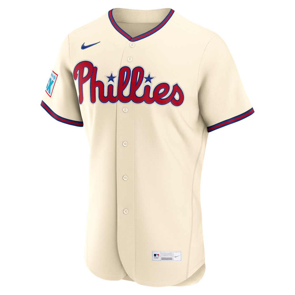 Bryce Harper Philadelphia Phillies Nike Alternate Authentic Sponsor Patch Jersey - Cream