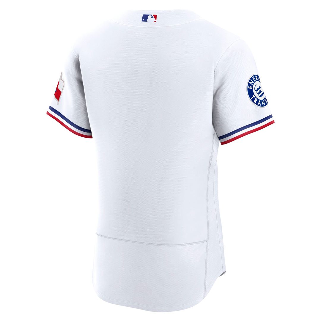 Texas Rangers Nike Home Sponsor Patch Authentic Jersey - White