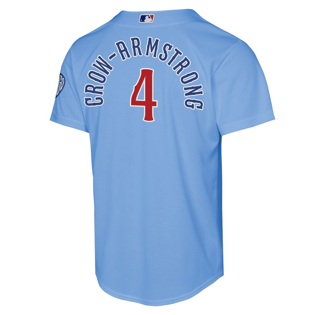 Pete Crow-Armstrong Chicago Cubs Nike Youth Alternate 2 Stadium Jersey - Light Blue
