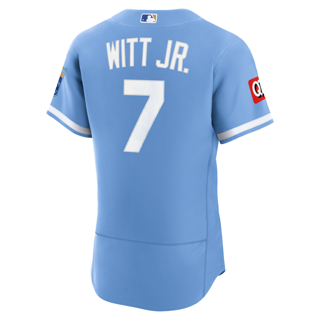Bobby Witt Jr. Kansas City Royals Nike Alternate Authentic Sponsor Patch Jersey - Light Blue