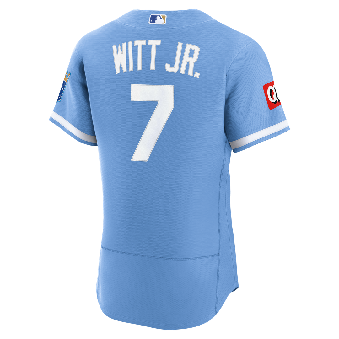 Bobby Witt Jr. Kansas City Royals Nike Alternate Authentic Sponsor Patch Jersey - Light Blue