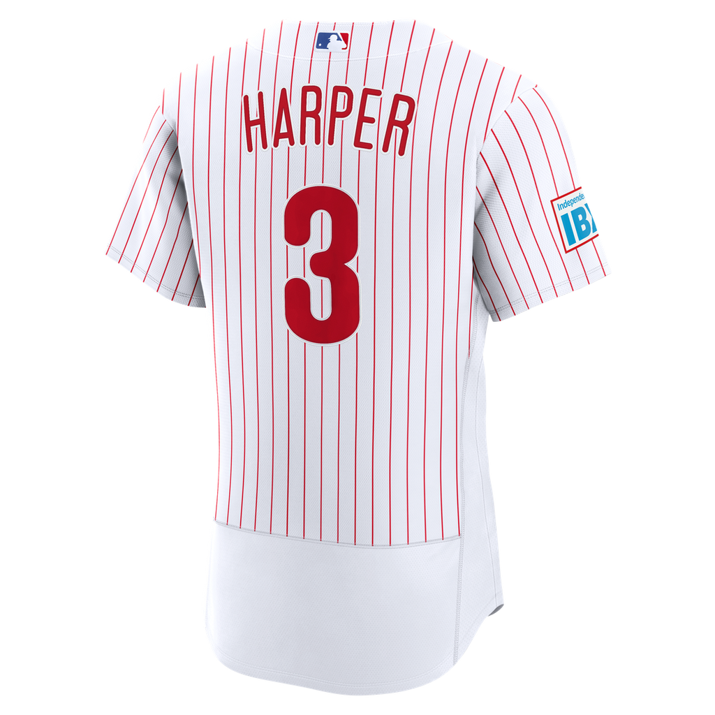 Bryce Harper Philadelphia Phillies Nike Home Authentic Sponsor Patch Jersey - White
