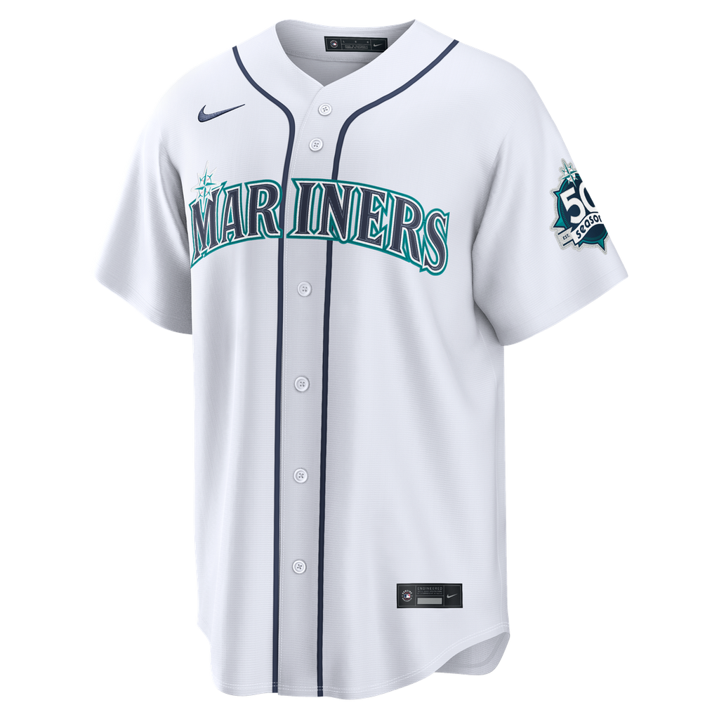 Julio Rodríguez Seattle Mariners Nike  Home Stadium 50th Season Patch Jersey - White