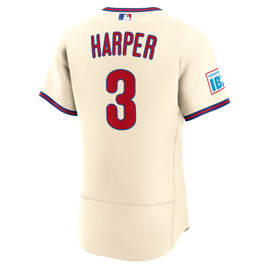 Bryce Harper Philadelphia Phillies Nike Alternate Authentic Sponsor Patch Jersey - Light Blue