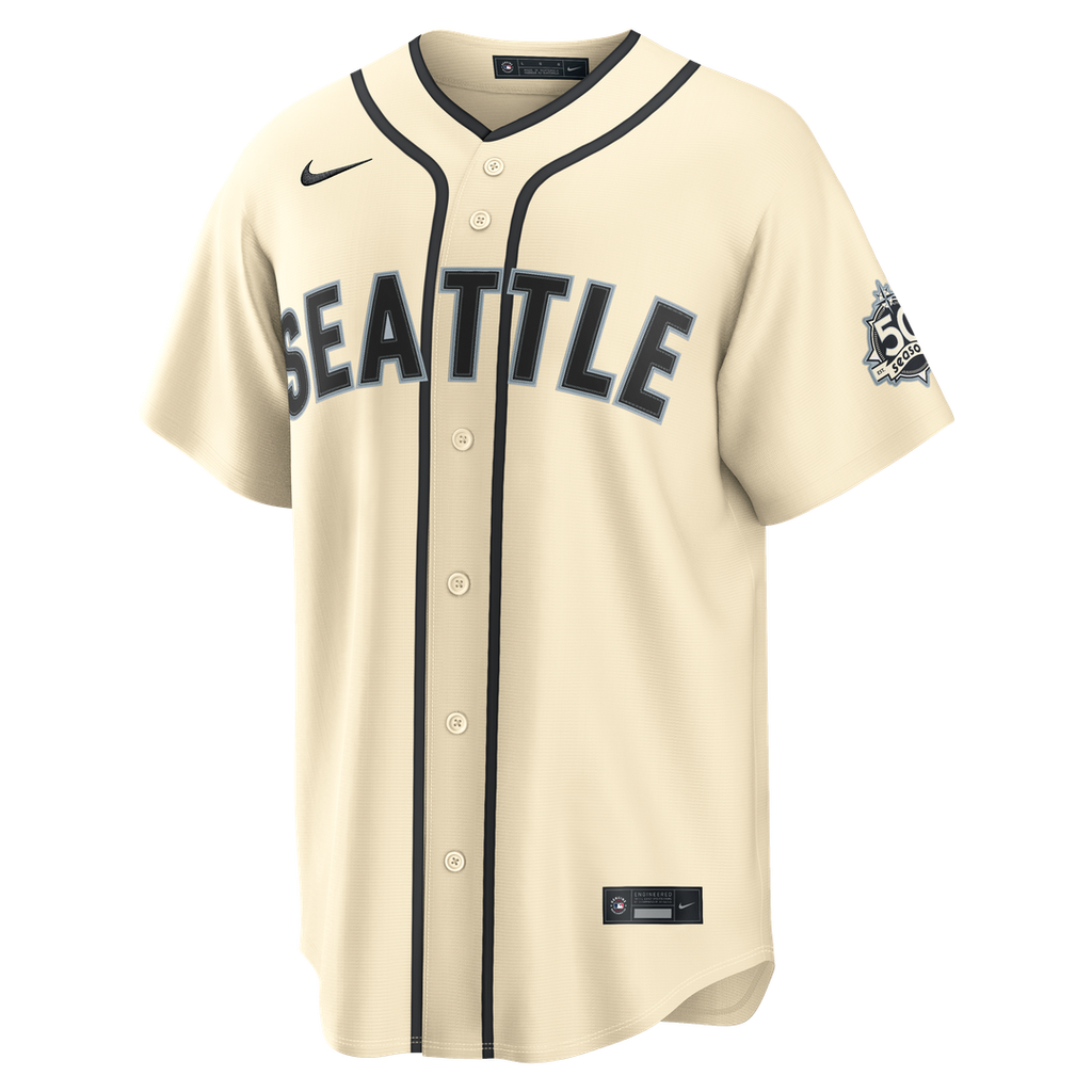Cal Raleigh Seattle Mariners Nike  Alternate 50th Season Patch Stadium Jersey - Teal