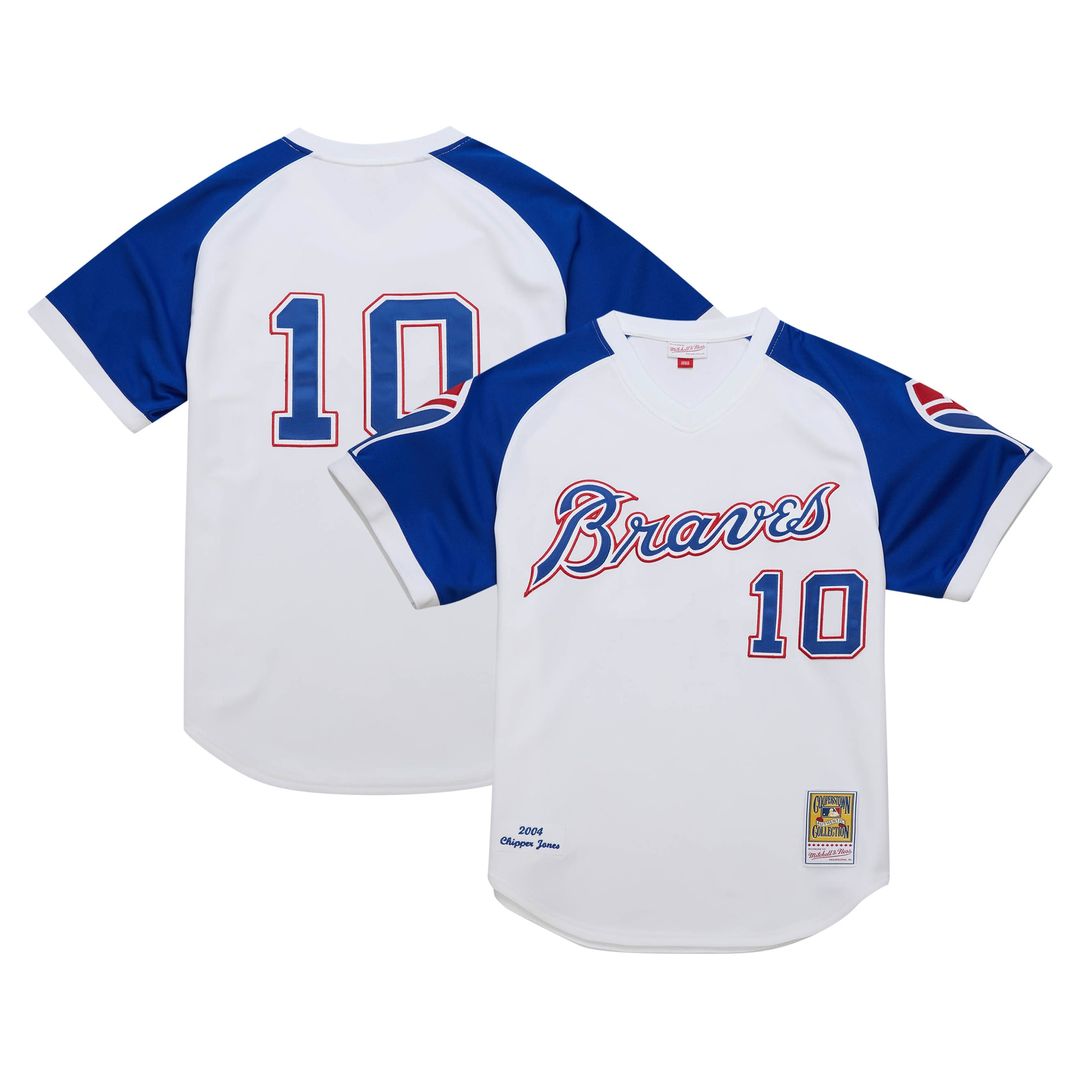 Chipper Jones Atlanta Braves Mitchell & Ness 2004 Cooperstown Collection Authentic Throwback Jersey - White